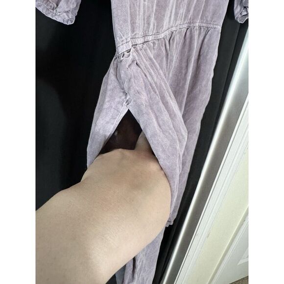 Womens Large Tea n Rose Purple Dress Grunge Boho Cottagecore Fairy Whimsigoth - Picture 3 of 7